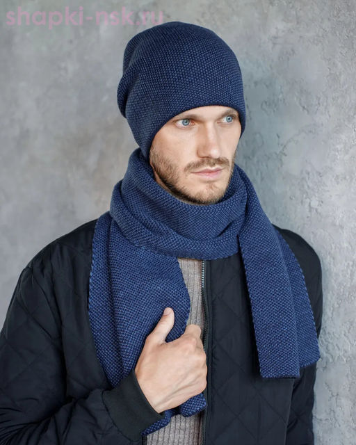 M 486 F 486 Комплект мужской флис (шапка+шарф) (57-59)