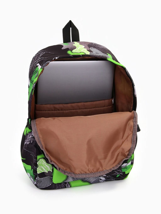 Рюкзак школьный на молнии, с карманами, с абстрактным принтом, размер 30?13?42 см, с принтом, чёрный