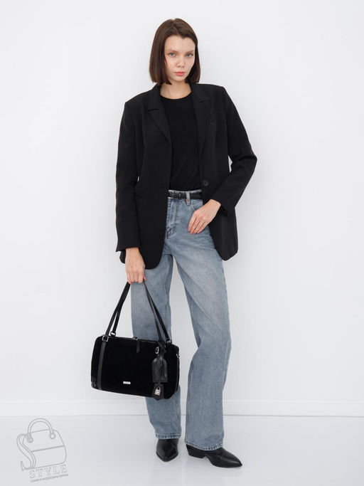 Сумка женская кожаная 8023-1S black Velina Fabbiano-Safenta