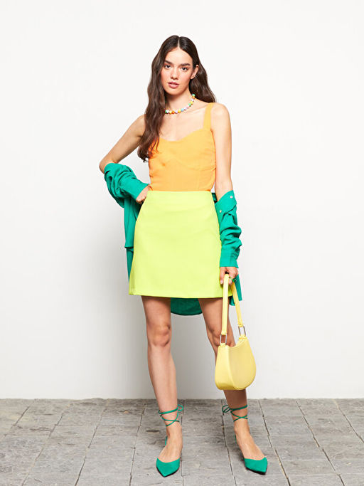 Kad?n Kalp Yaka D?z Kolsuz Bluz