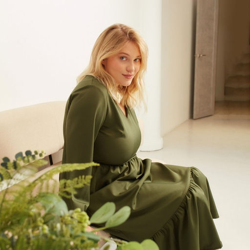 Платье женское миди MIST plus-size, зелёное, размер 54
