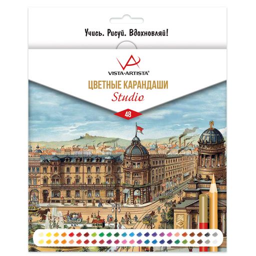 VISTA-ARTISTA Studio VACPS-48 Цветные карандаши набор заточенный 4 х 48 цв