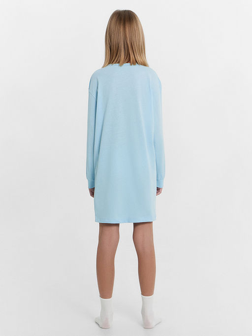 Сорочка ночная для девочек голубая со змейкой