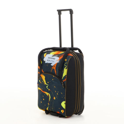 Чемодан малый 37 л (S) с сумкой Sacvoyage, отдел на молнии, с расширением, цвет чёрный