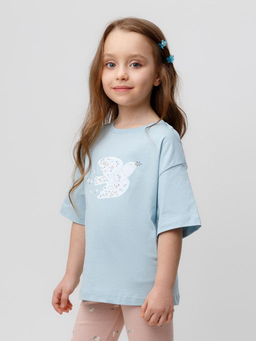 КР 301987/голубой фуфайка (футболка) для дев