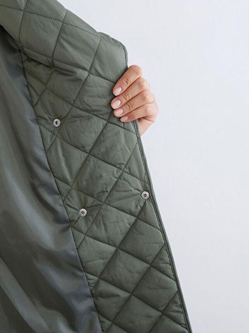 Ceket Yaka Kapitone Kad?n ?i?me Mont