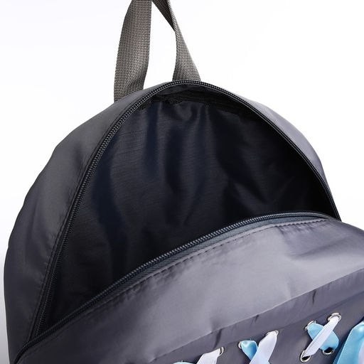 Рюкзак текстильный с лентами, 38х29х11 см, 38 х серый серый, отдел на молнии, цвет красный - Nazamok фото 7