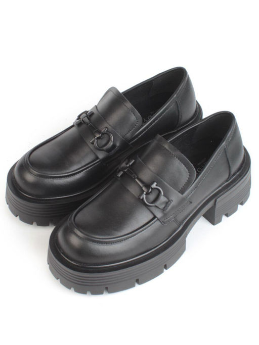 03-C1805-1 BLACK Лоферы женские (натуральная кожа) - Фабричный китай фото 4