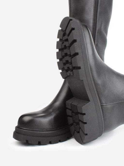 02-FK884-1M BLACK Сапоги зимние женские (натуральная кожа, байка, натуральный мех) - Фабричный китай фото 15