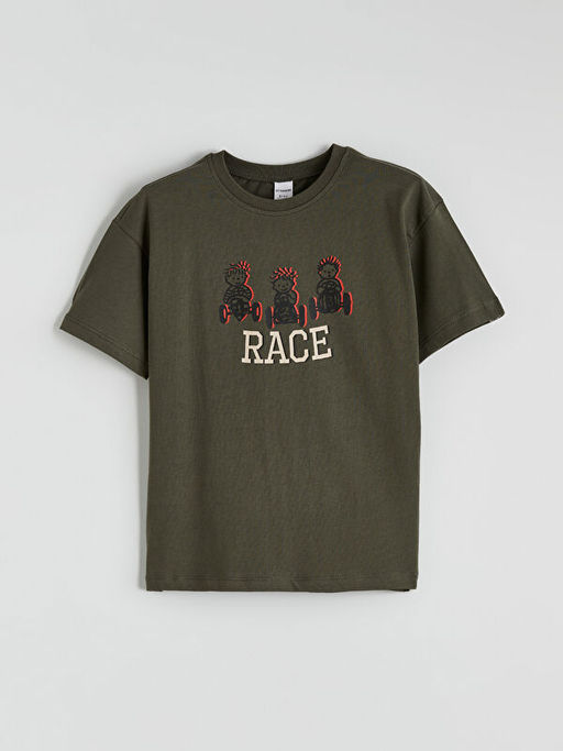 Bask?l? Erkek ?ocuk ?ortlu Pijama Tak?m?