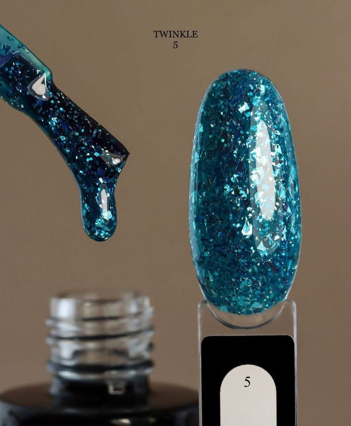 Rihard Gel Polish Twinkle 05 Гель-лак с голографическими хлопьями и блестками, 10 мл