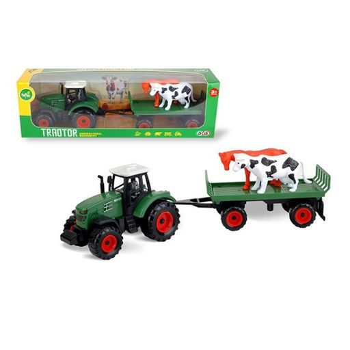 Трактор инерц. с прицепом + животные (3101574) в коробке 31*7*9см