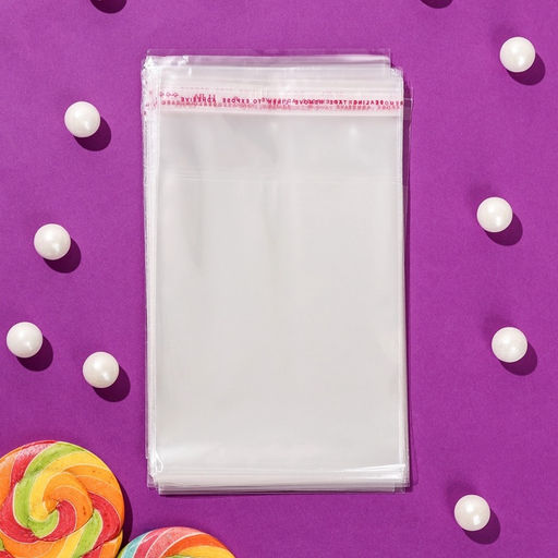 Цена за 100 шт. Пакет БОПП с клеевым клапаном, прозрачный для фасовки и упаковки, 10×12/3.5 см, 25 мкм