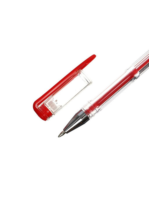 Цена за 12 шт. Ручка гелевая, 0.5 мм, красный, прозрачный корпус - Simaland фото 7