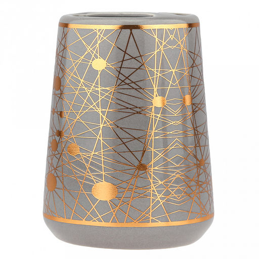 Набор для ванной "Золотые нити" 4 предмета: дозатор для мыла 360мл, д6,4см, h12,3см, основание д7,8см; мыльница 12х8х2,6см; стакан для зубных щеток с разделителем 350мл, д6,6см, h11см, основание д8см, стакан 350мл, д6,6см, h10,3см, основание д8см; фу