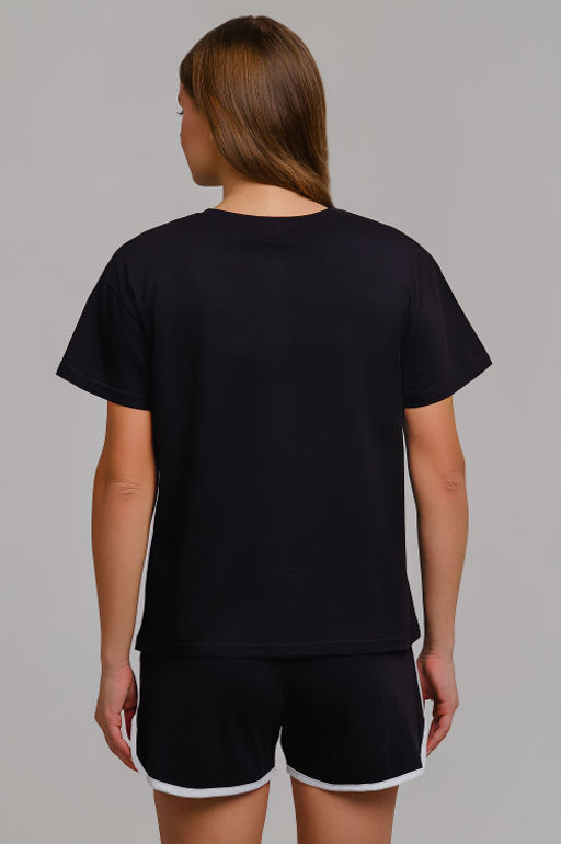 Арт. 9131 Пижама с шортами 42-50 (5 шт) Цвет:верх-черный,низ-черный - Калинка фото 11