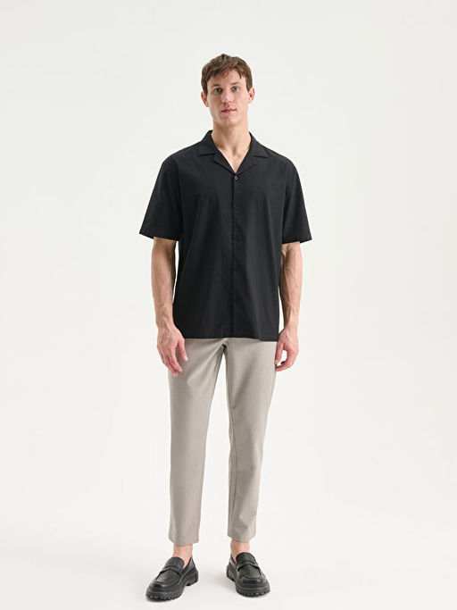 Regular Fit Resort Yaka K?sa Kollu Erkek G?mlek