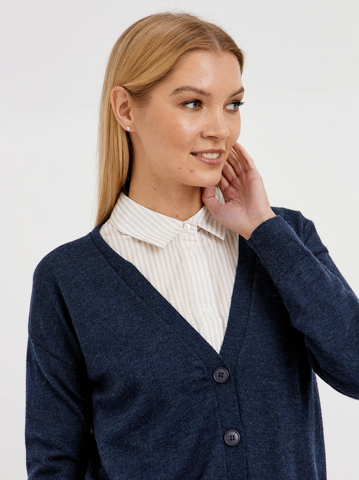 кардиган женский базовый из шерсти на пуговицах - Glenfield фото 4