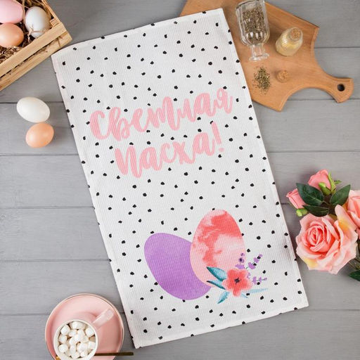 Полотенце Доляна Пасхальное чудо 35х60 см, 100% хлопок, вафля 160 г/м2  фото 6