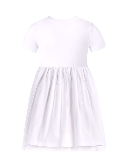 Платье Апрель из хлопка с лайкрой белое фото 2