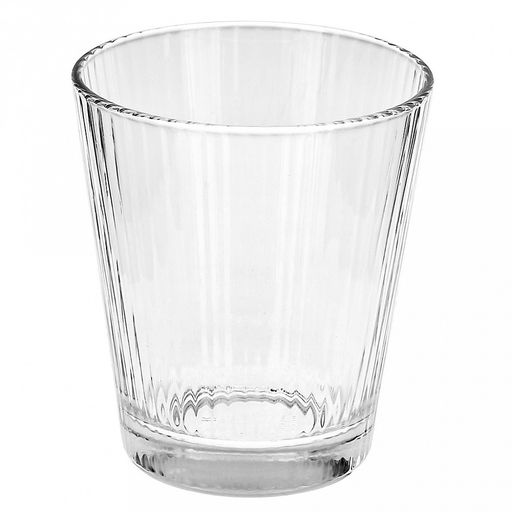 Стакан стеклянный Миледи 310мл, д8,8см, h10,1см, основание д6см, рельефное, прозрачное стекло (Китай) - Домашняя мода фото 2