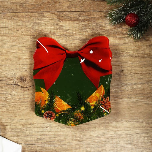 Тарелка плоская новогодняя «Апельсины», 15×17.3 см