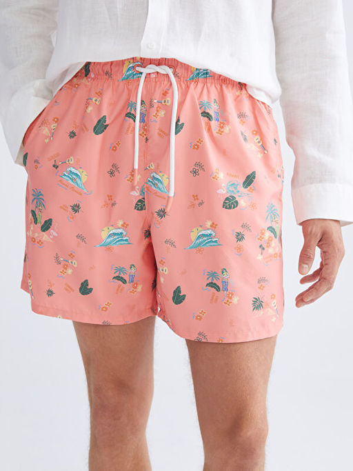 K?sa Boy Desenli Erkek Deniz ?ortu