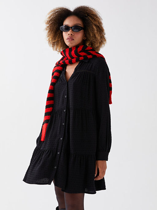 Puantiyeli Uzun Kollu Kad?n G?mlek Elbise