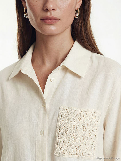 Keten Kar???ml? Kad?n G?mlek Tunik