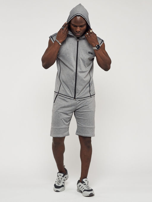 Спортивный костюм летний мужской серого цвета 22610Sr