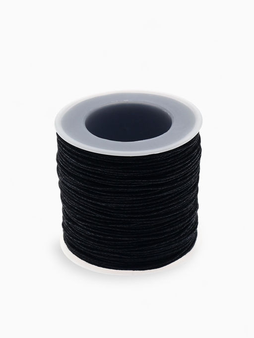 Шнур вощеный из полиэстера d=1 мм, L=65-70 м, чёрный