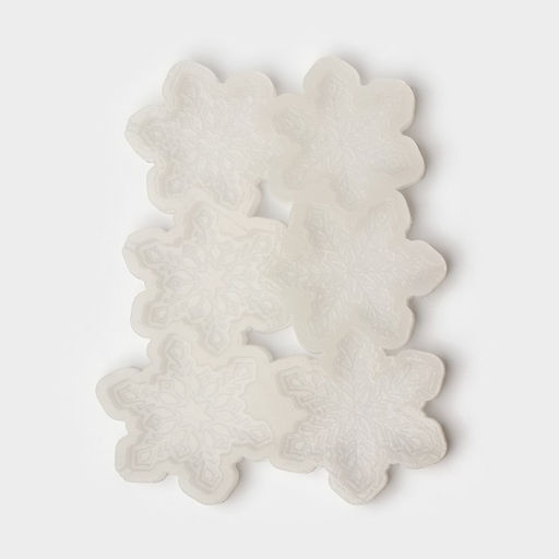 Форма для леденцов Снежинки, силикон, 6 ячеек, 17?10?0.8 см, d=5 см, d=4.5 см, прозрачная