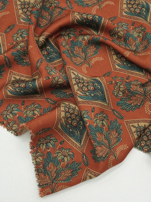 Штапель Премиум Акмаль цв.темно-кирпичный, ш.1.5м, вискоза-100%, 125гр/м.кв - Купава фото 13