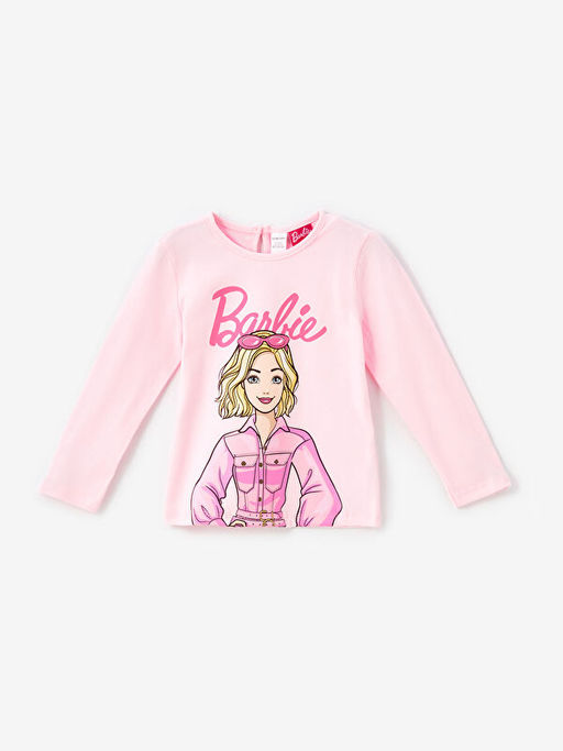 Bisiklet Yaka Barbie Bask?l? K?z Bebek Ti??rt 3l? - Waikiki фото 2