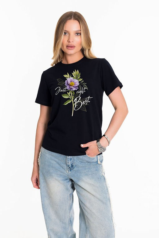 Футболка с принтом М326067Пв синий - Елена фото 2