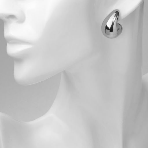 Серьги пластик Капля структура мини, цвет серебро - Qf фото 5