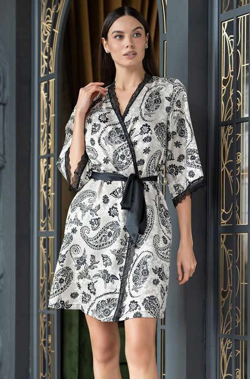 Короткий классический халат-кимоно Mia-Amore