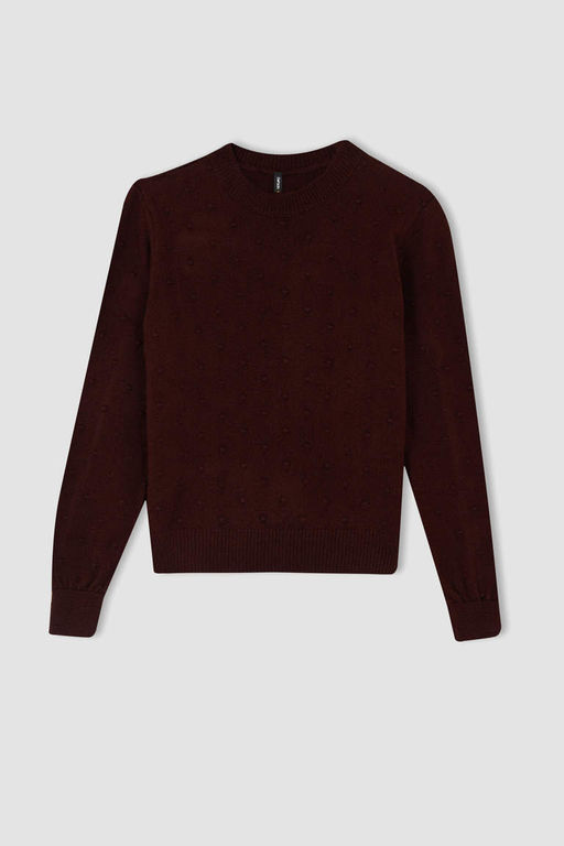 Свитер Relax Fit с круглым вырезом - Defacto фото 6