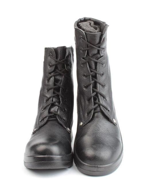 05-9005 BLACK Ботинки зимние мужские (натуральная кожа, искусственный мех)