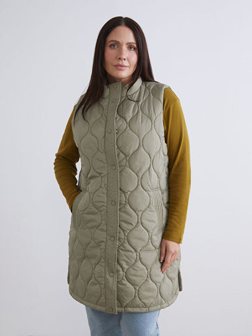 Dik Yaka Kapitone Kad?n ?i?me Yelek