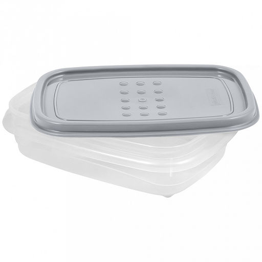 PATTERN FLEX Контейнер для продуктов пластмассовый 0,3л, 14,3х10х4см, прямоугольный, с гибкой крышкой, пепельный жемчуг, подходит для СВЧ (Россия) - Домашняя Мода фото 3