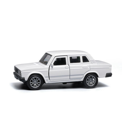 Белая инерционная машинка вид А die-cast , 1:32