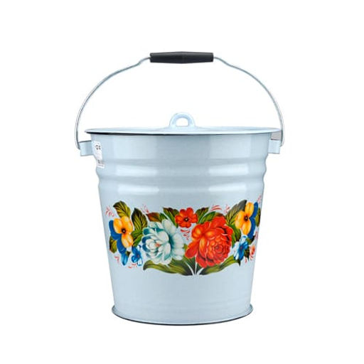 ЭМ_Ведро 12,0 л с крышкой ДЕКОР арт С1224, С1224.П/вП СибТ/ОБКЛ - Полимербыт фото 2