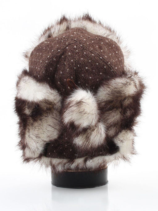 3436 BROWN Шапка-ушанка детская (100% шерсть, искусственный мех)