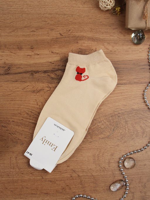 Носки р. 35-40 Кошка короткие / L802 /уп 10/500/1200/ ОДНА ПАРА/ МАРКА