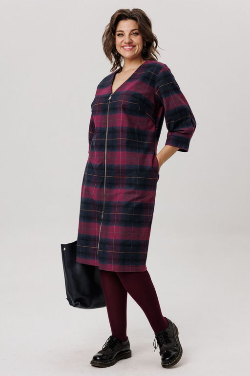 Платье ANELLI 1728 винная геометрия  фото 3