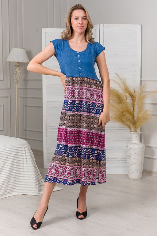 Сарафан женский из кулирки Лисандра индиго - Амадэль фото 8