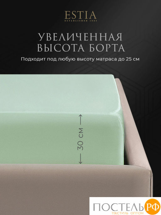 Простыня на резинке Estia ОРНЕЛЛА тенсель ментол  фото 6