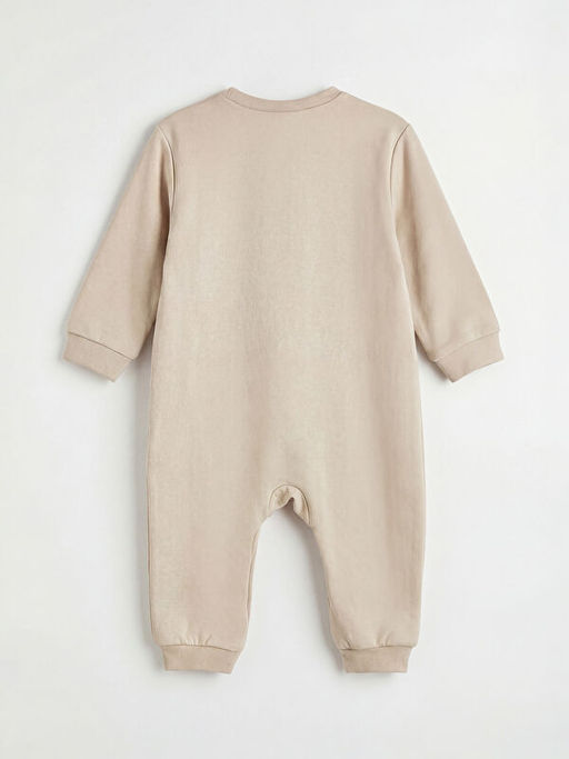 Erkek Bebek Bask?l? Uzun Kollu Tulum