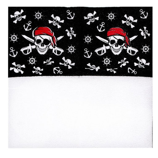 Цена за 3 шт. Салфетки бумажные «Пират», однослойные, 24×24 см, набор 20 шт.